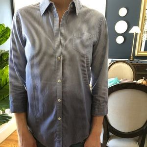 Blue striped top with fade